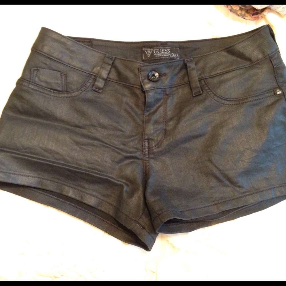 Guess Glazed Leather Shorts